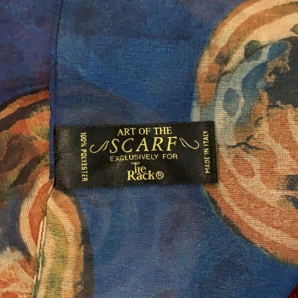 ART of the Scarf blue scarf made in Italy - Picture 2 of 3